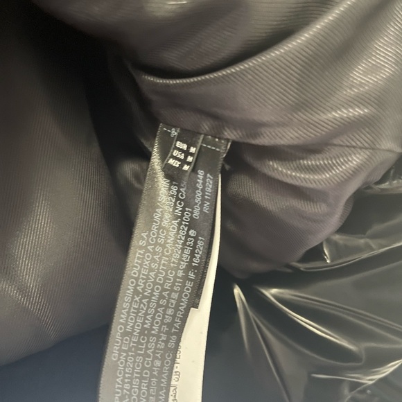 Massimo Dutti Crop Puffer Shiny Black Jacket Size M - Picture 4 of 10